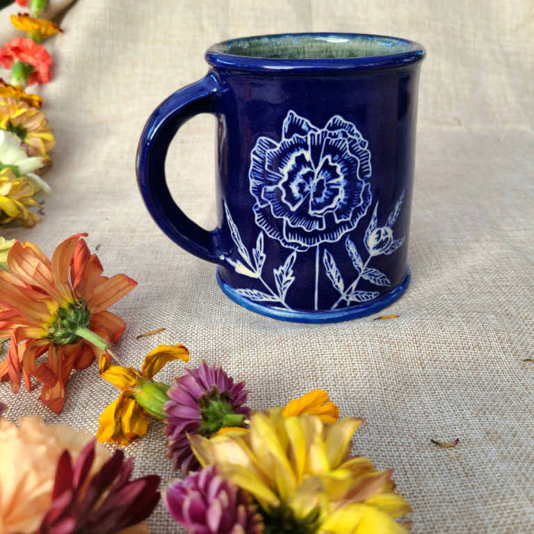 Marigold Sgraffito Mug